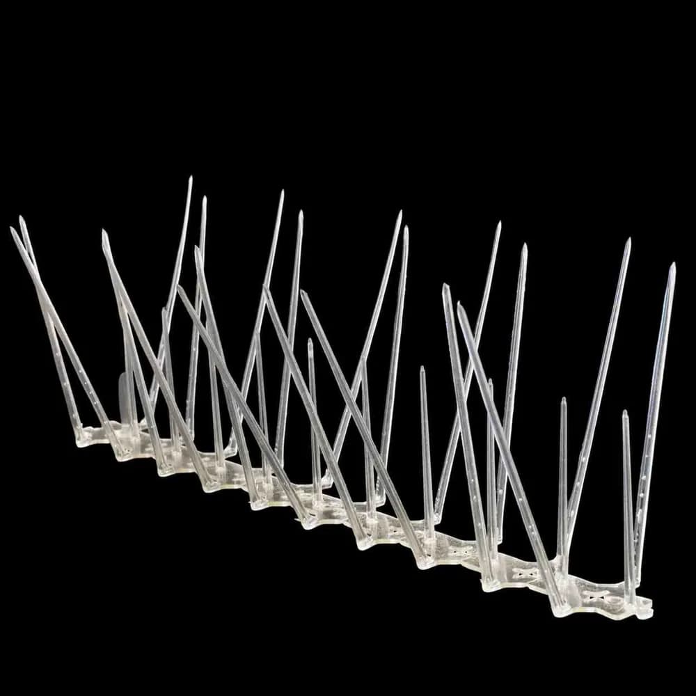 ProNet® Bird Spikes Pigeon Control Spikes, Polycarbonate Transparent 3 Row