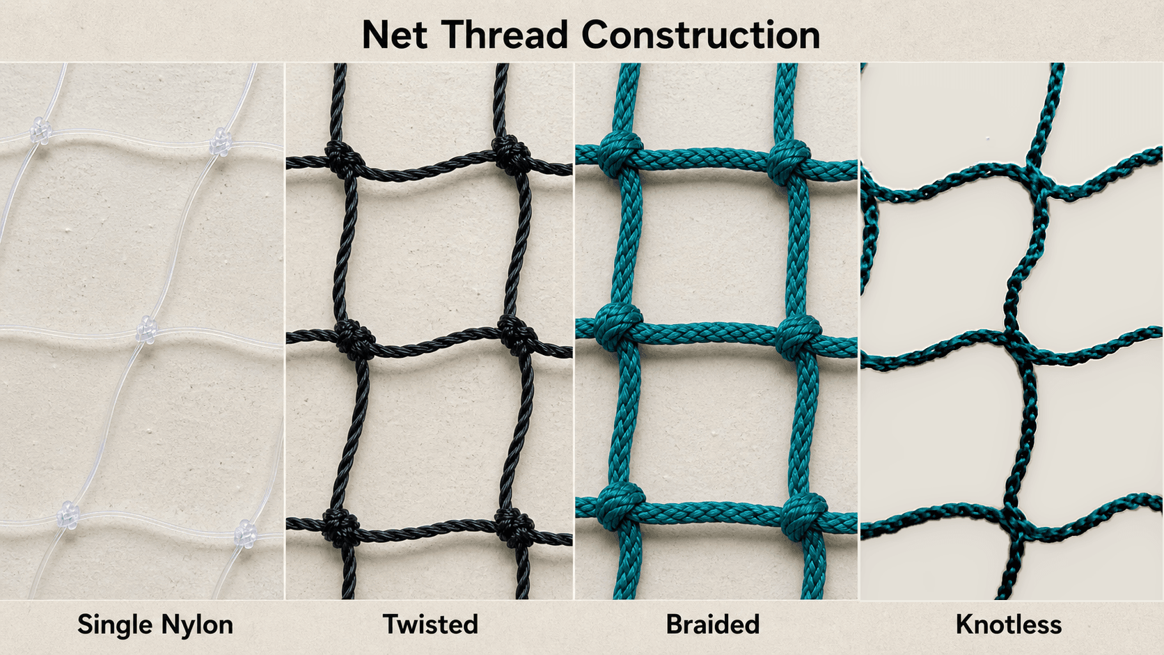 Net Thread Construction Explained: Twisted, Braided, Single Nylon, 12 Ply, 15 Ply and Knotless Nets